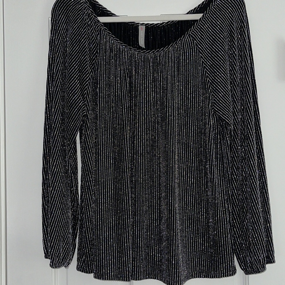 Work once! Black and silver sparkle top
